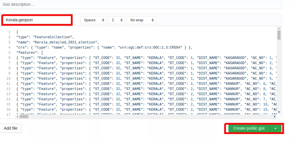 Name the file with .geojson extension